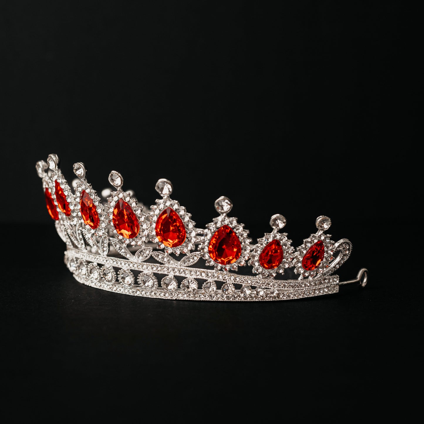 Tiara in Red & Silver