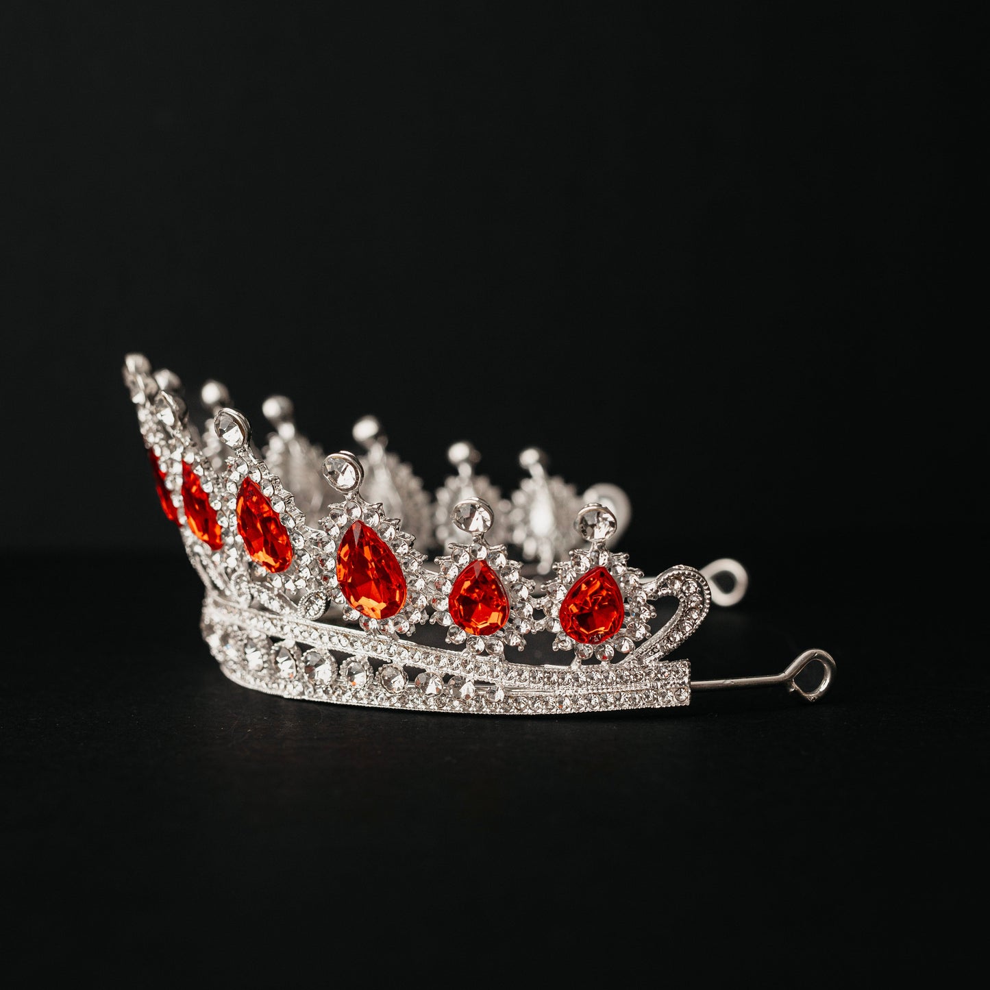 Tiara in Red & Silver